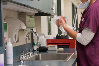 The first step to getting patients well is making sure health care professionals aren't exposing them to new infections. The first step to getting patients well is making sure health care professionals aren't exposing them to new infections.